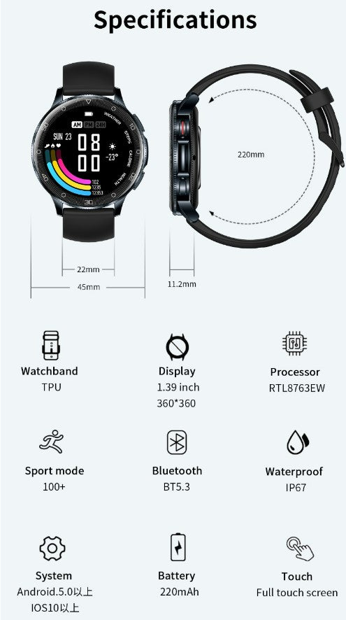New Smartwatch D9 1.39 HD Large Screen_1