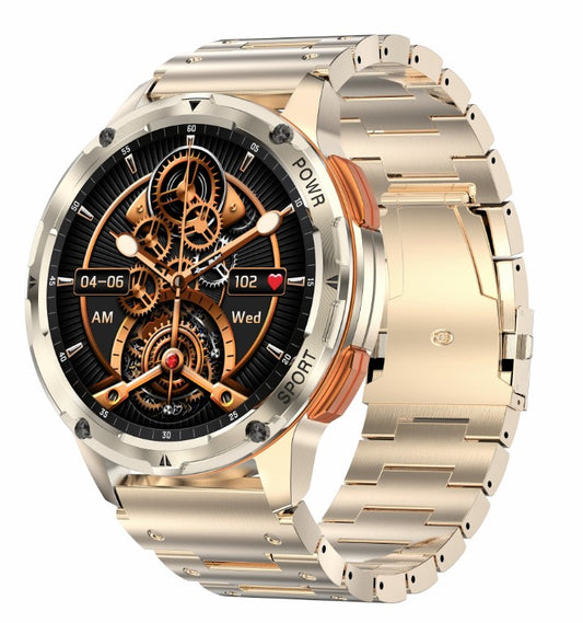 AK59 Smart Watch HD AMLOED Screen w/ health monitoring - Jinsanzhu Steel Strap_0
