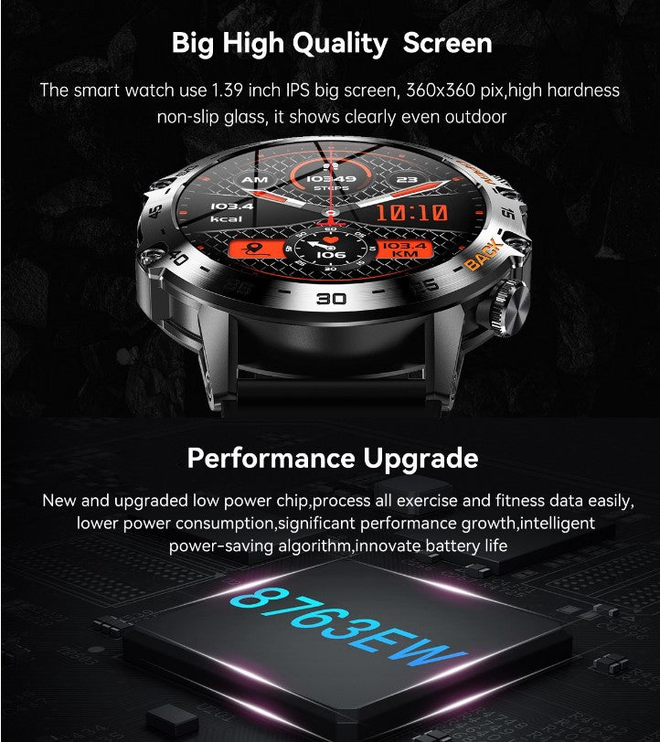 K52 Bluetooth Call Smart Watch - Black_4